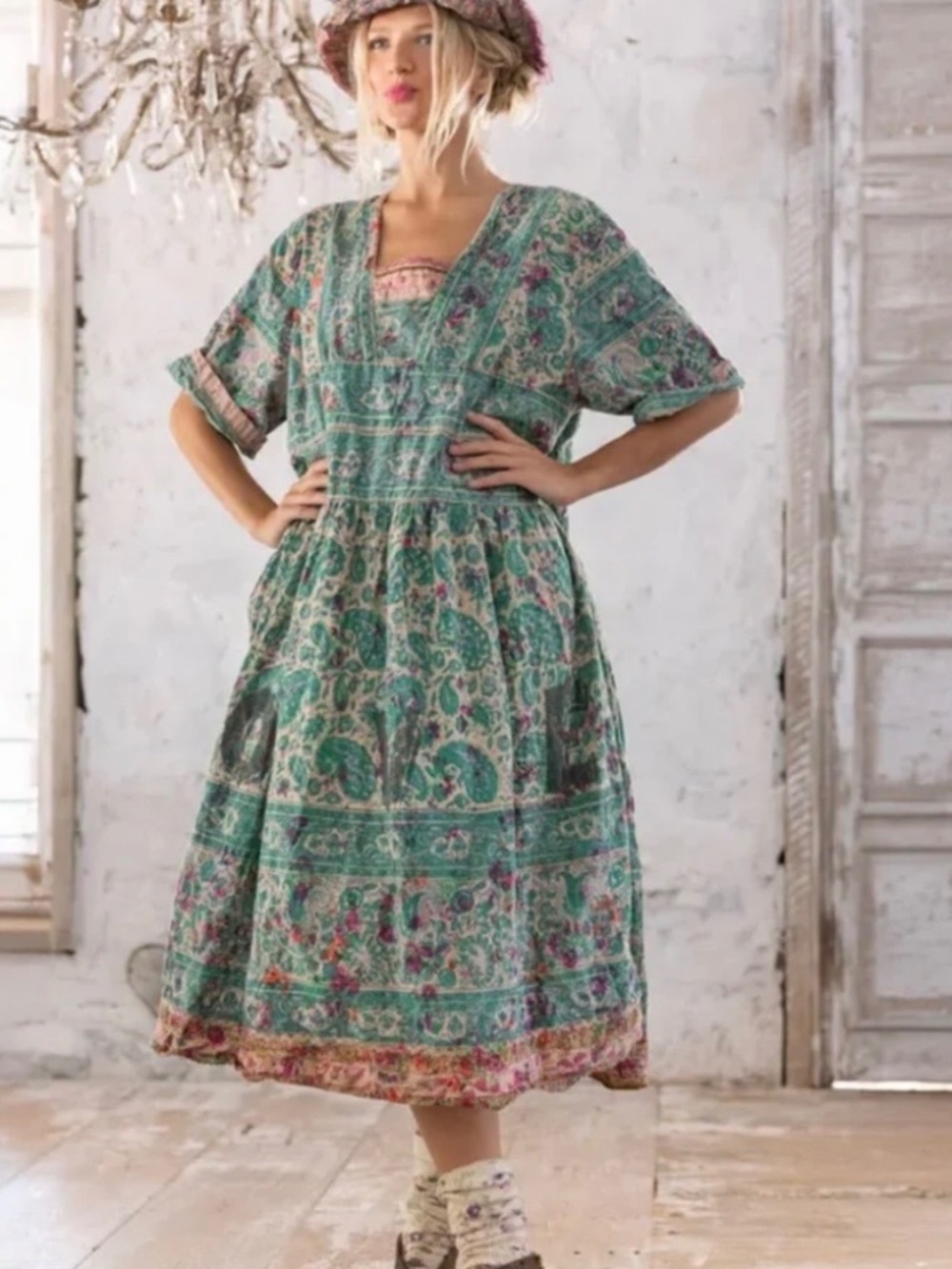 NWT Magnolia Pearl Blockprint Taigi Dress